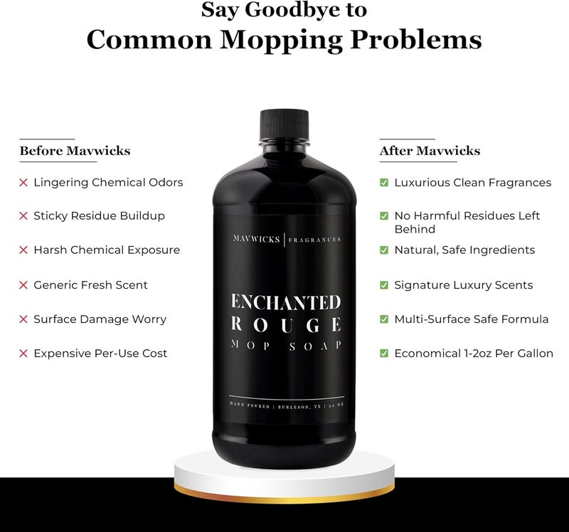 Mavwicks Fragrances - Luxury Mop Soap (Enchanted Rouge) 32 Oz – Enchanted Rouge Scented Floor Cleaner for Mopping – Pet Safe, Best Smelling Mop Detergent for All Surfaces - Image 2